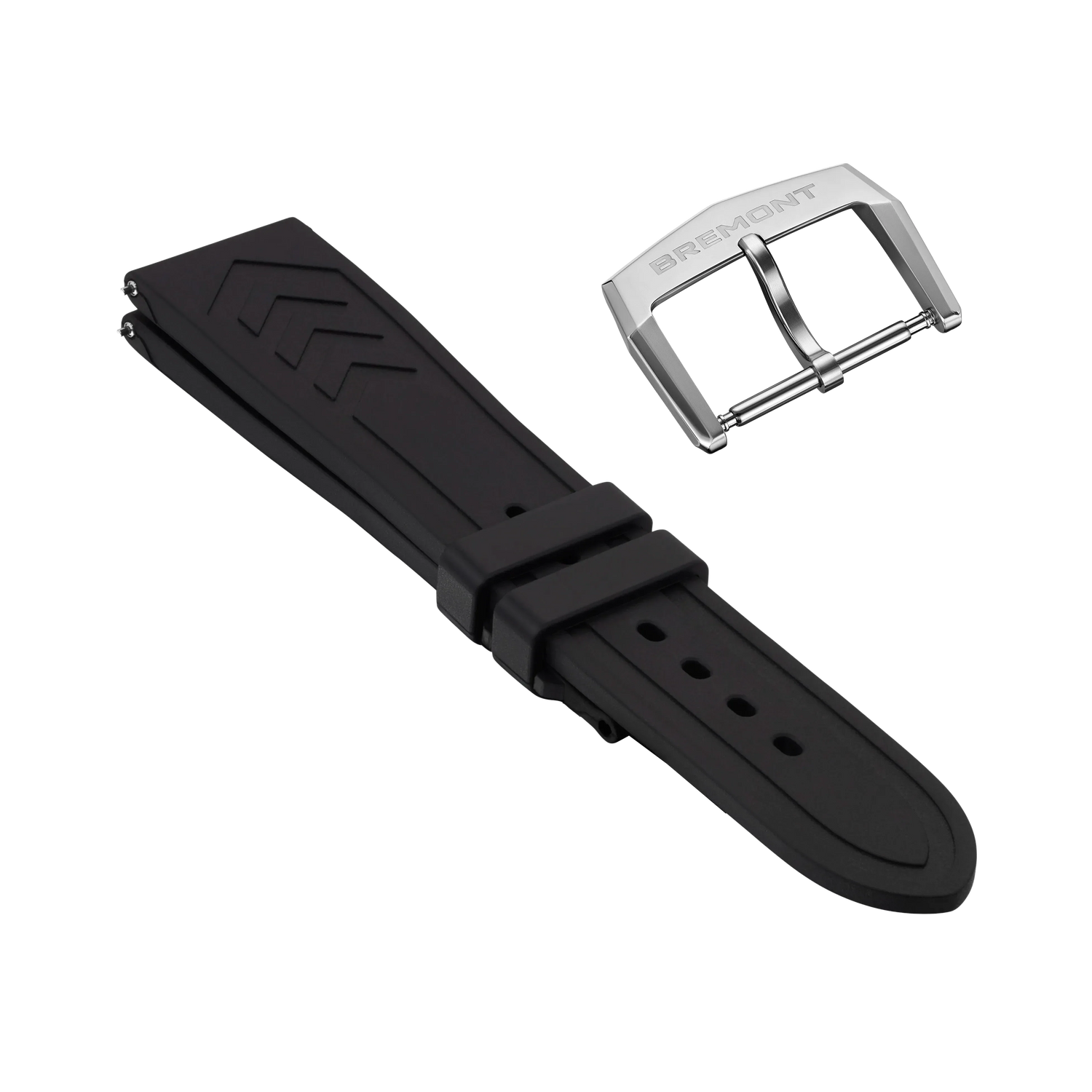 Bremont Watch Company Wayfinder | Accessories | Straps | NATO Black Rubber Strap, with Steel Buckle