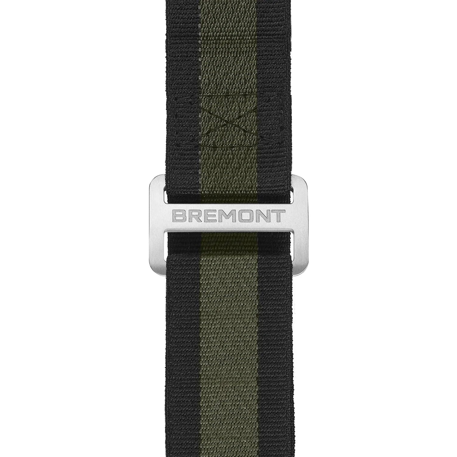Bremont Watch Company Wayfinder | Accessories | Straps | NATO Black & Green NATO Strap, Steel