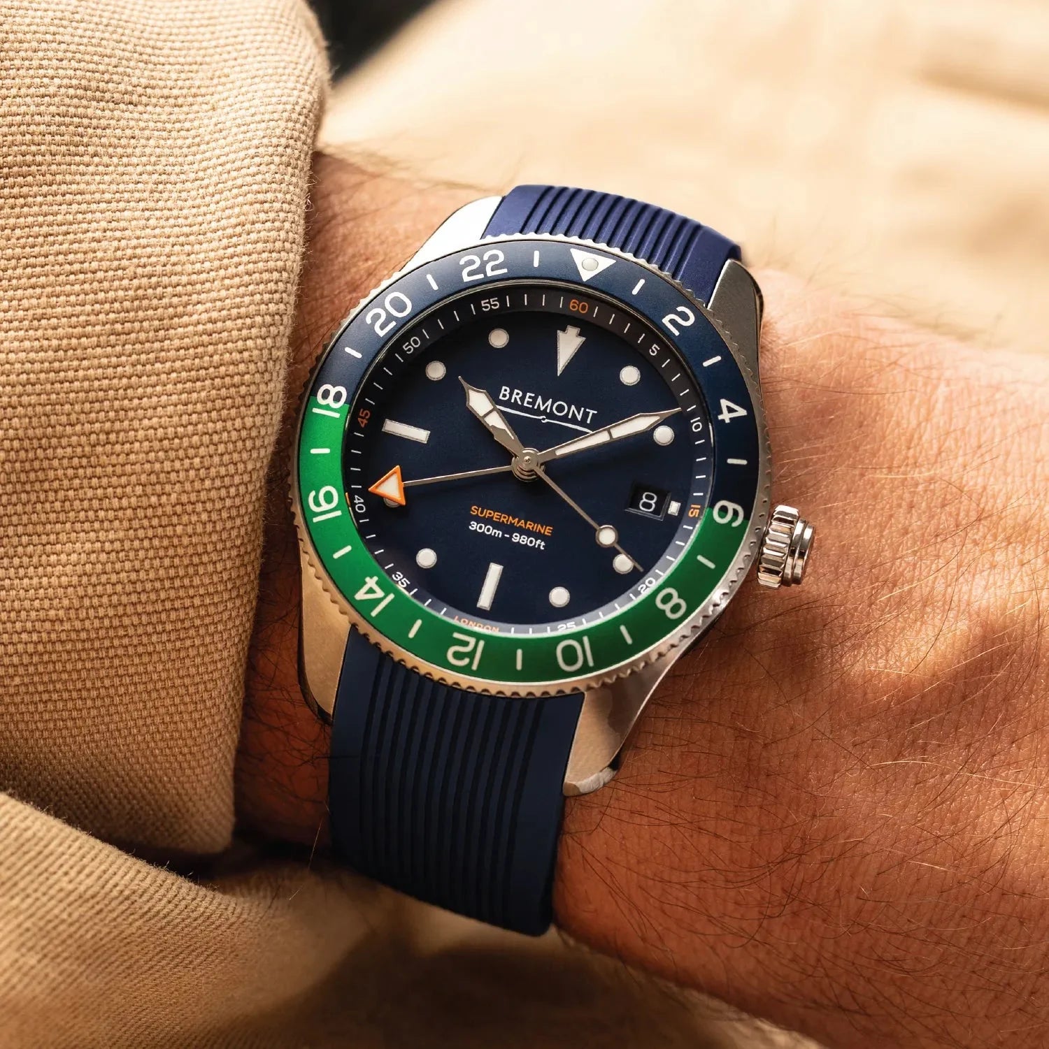 Bremont Watch Company Watches | Mens | Supermarine Regular length (15cm - 19cm wrist size) S302 (BLGN Rubber)