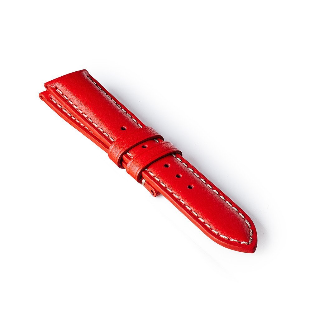 Bremont Chronometers Straps Mens red Leather Strap white stitching