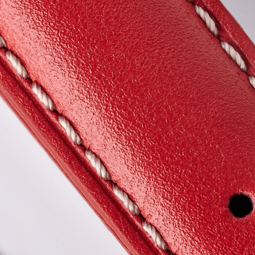 Bremont Chronometers Straps Mens red Leather Strap white stitching