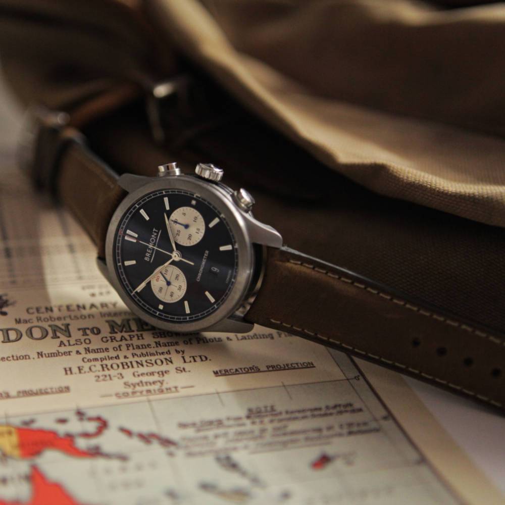 Bremont Chronometers Straps Mens Leather Nubuck Strap Light Brown/White