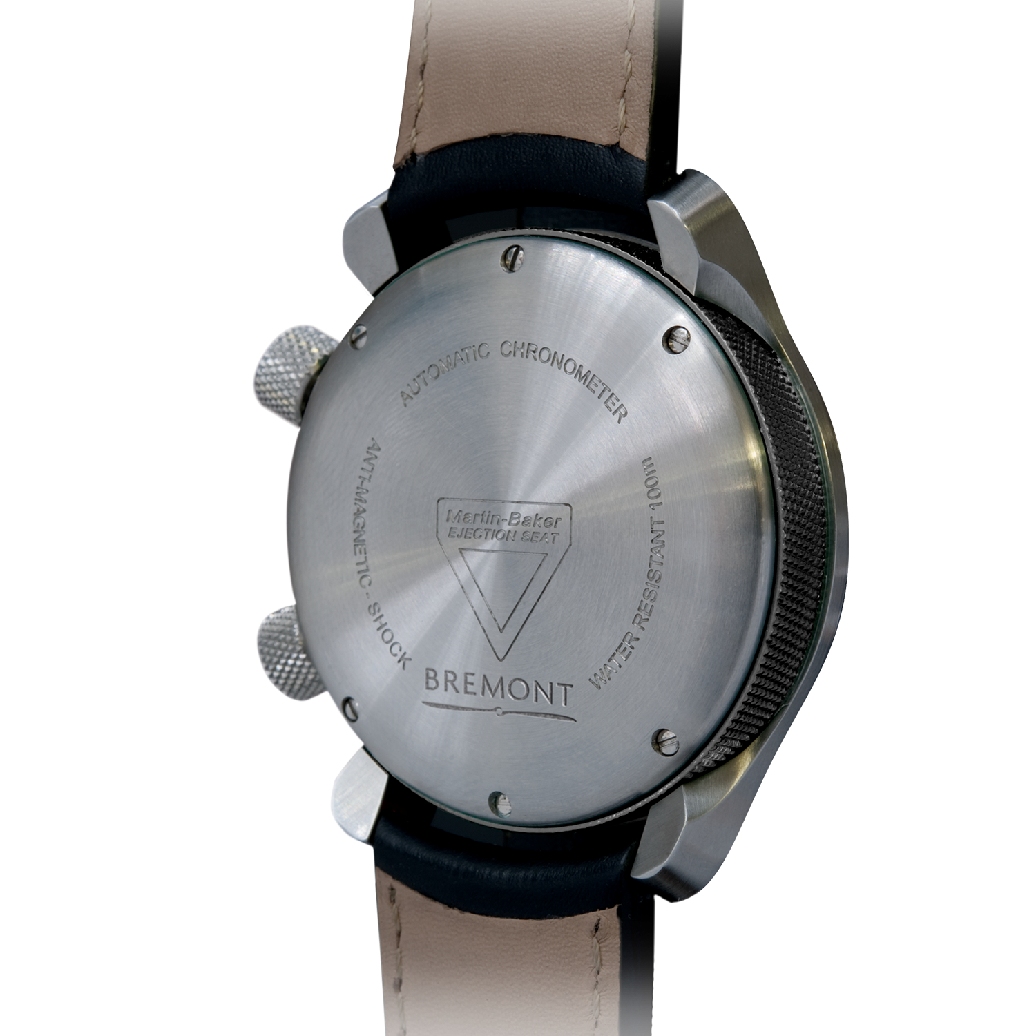 U-2 ss Black Pilot's Watch Bracelet