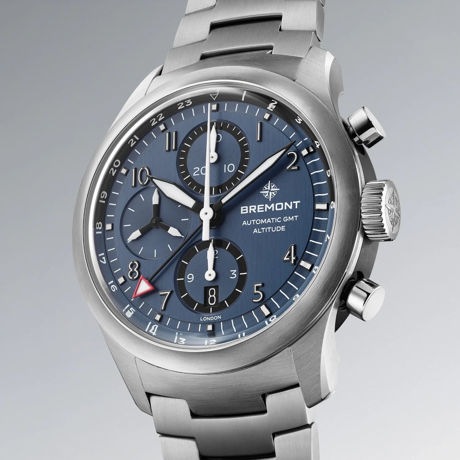 Bremont Watch Company Watches | Mens | Altitude Altitude 42mm Chronograph GMT Blue Dial Bracelet
