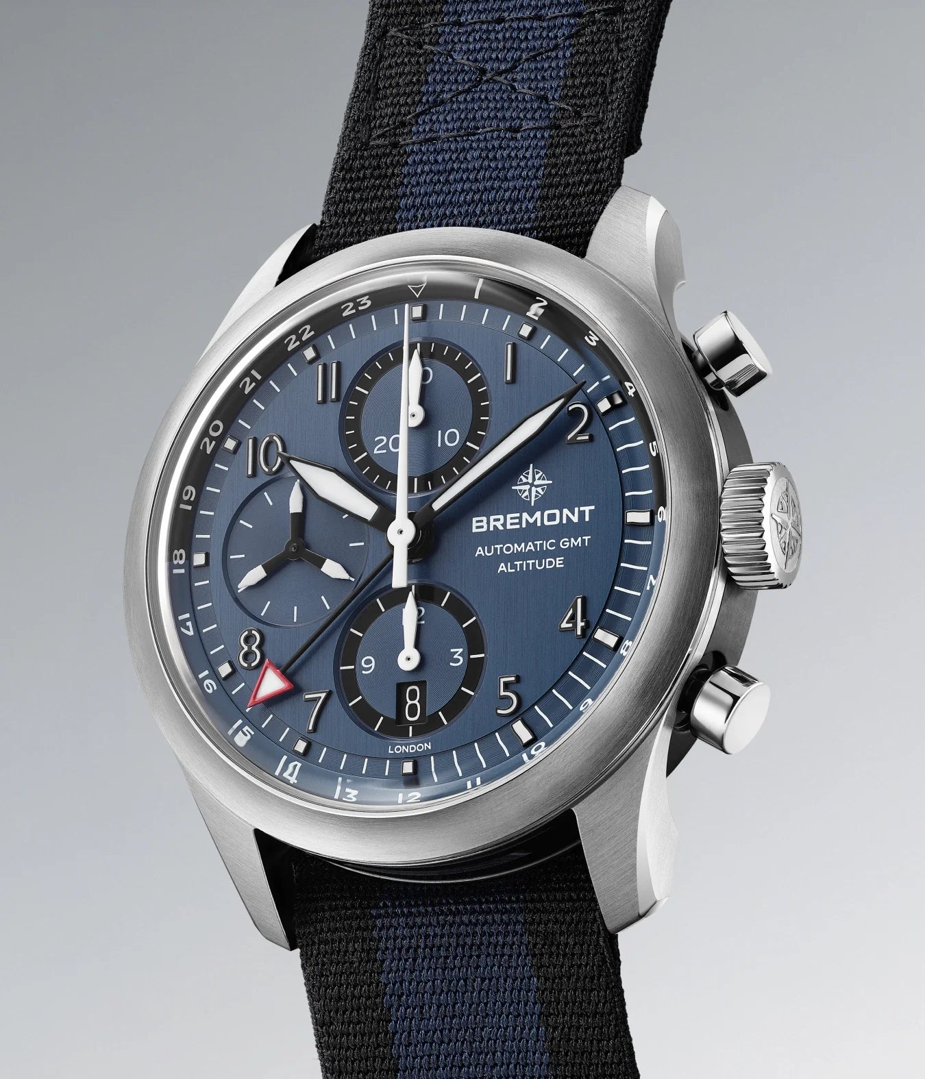 Bremont Watch Company Watches | Mens | Altitude Altitude 42mm Chronograph GMT Blue Dial Nato Strap