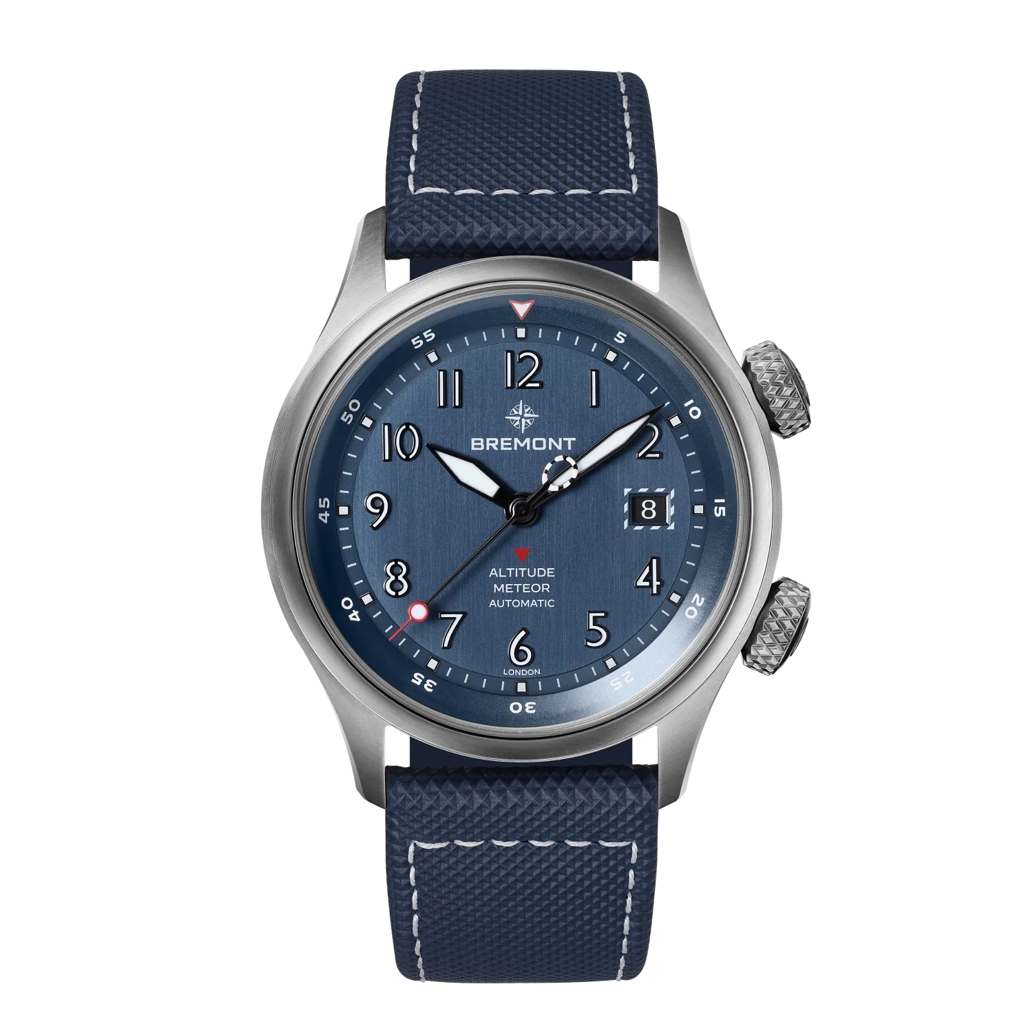Bremont Watch Company Watches | Mens | Altitude Altitude MB Meteor Blue Dial Blue Barrel Leather Strap