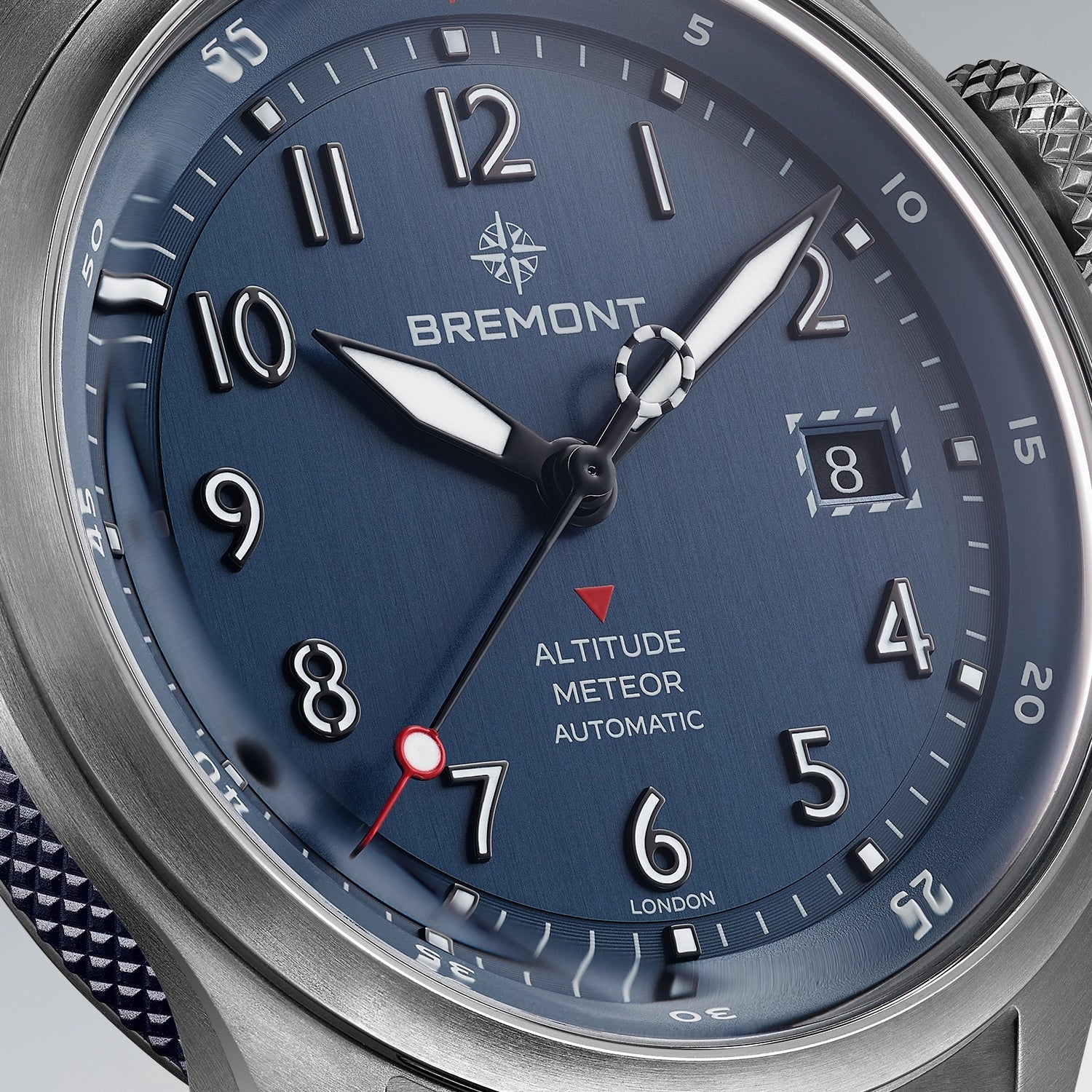 Bremont Watch Company Watches | Mens | Altitude Altitude MB Meteor Blue Dial Blue Barrel Leather Strap