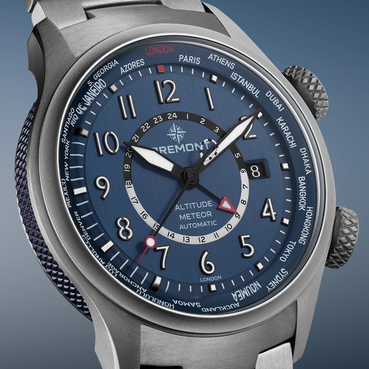 Bremont Watch Company Watches | Mens | Altitude Altitude MB Meteor Time Zones Air Force Blue Dial Bracelet