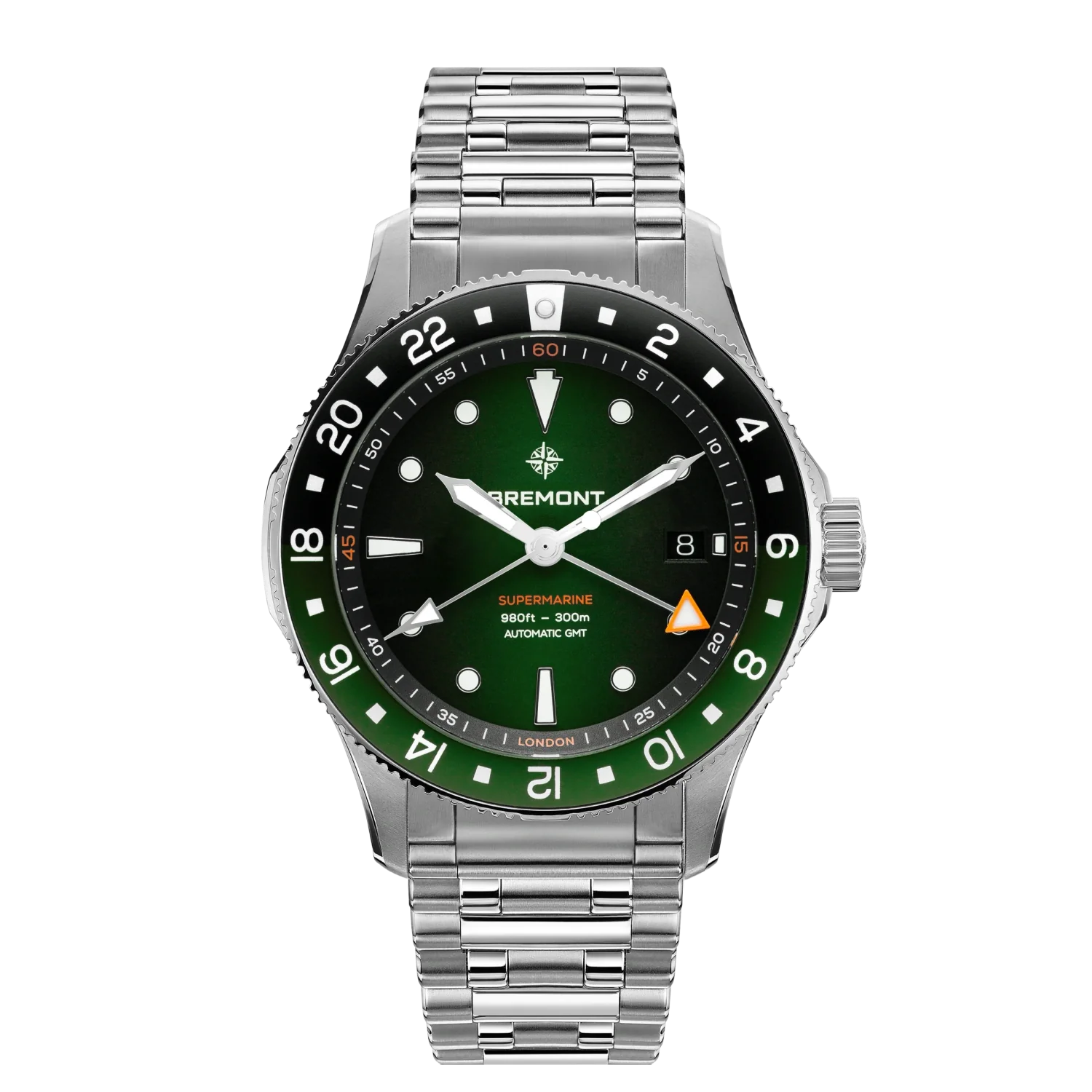 Bremont Watch Company Watches | Mens | Supermarine Supermarine 300M GMT, Tundra Green, Bracelet