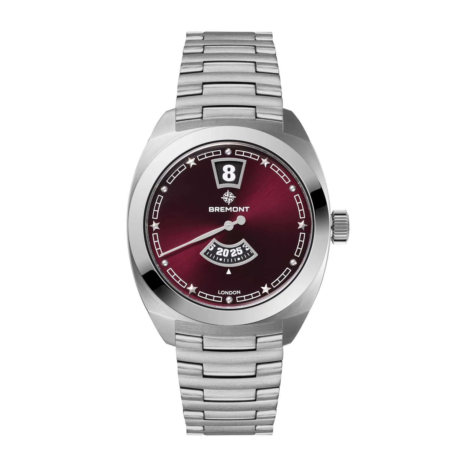 Terra Nova 35mm Jumping Hour Burgundy Bracelet