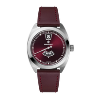 Terra Nova 35mm Jumping Hour Burgundy Leather Strap