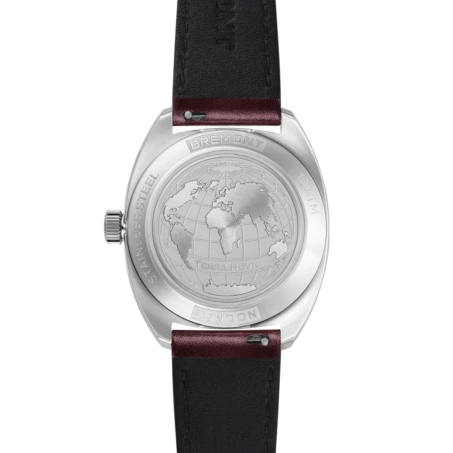 Terra Nova 35mm Jumping Hour Burgundy Leather Strap