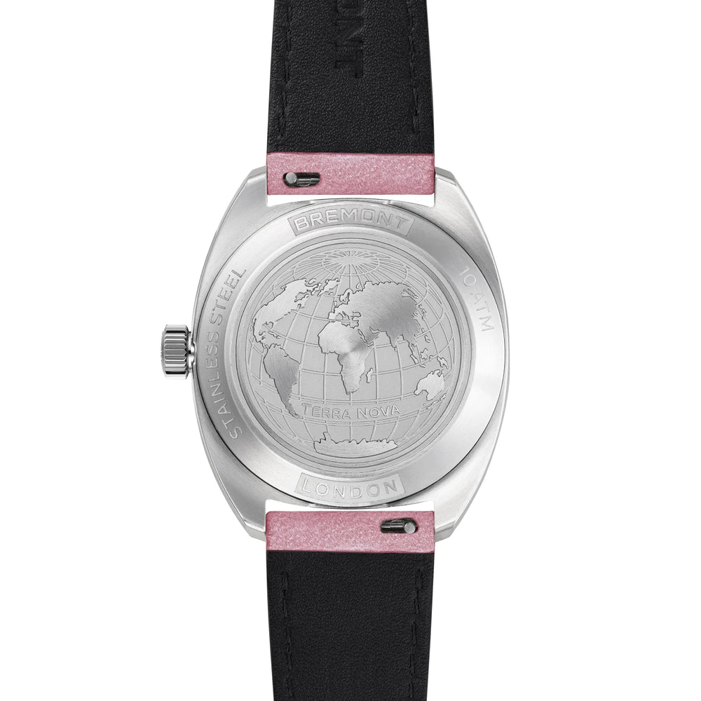 Terra Nova 35mm Jumping Hour Frosted Pink Leather Strap