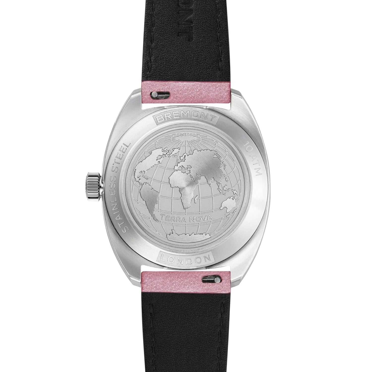 Terra Nova 35mm Jumping Hour Frosted Pink Leather Strap