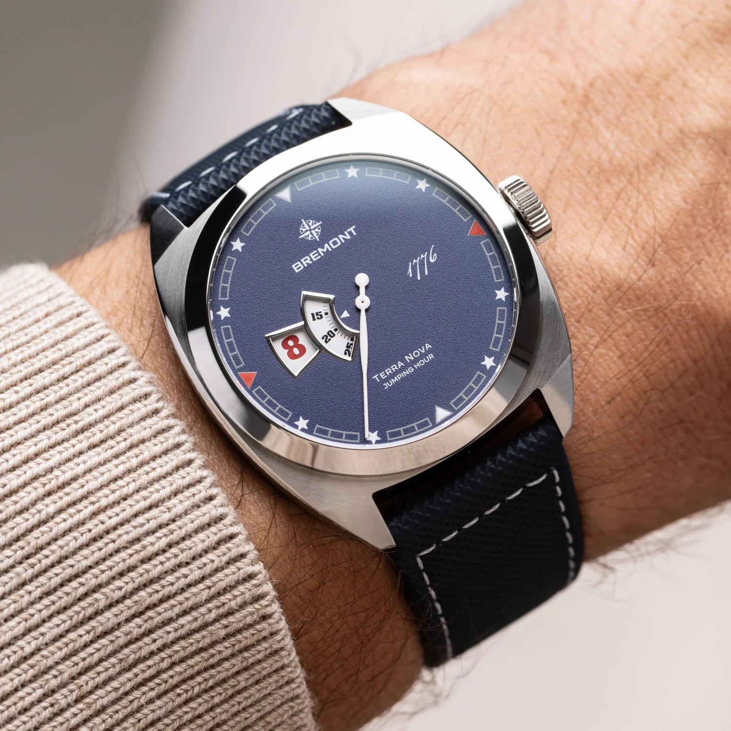 Bremont Watch Company Watches | Mens | Terra Nova Terra Nova 40.5mm Jumping Hour 1776 Leather Strap
