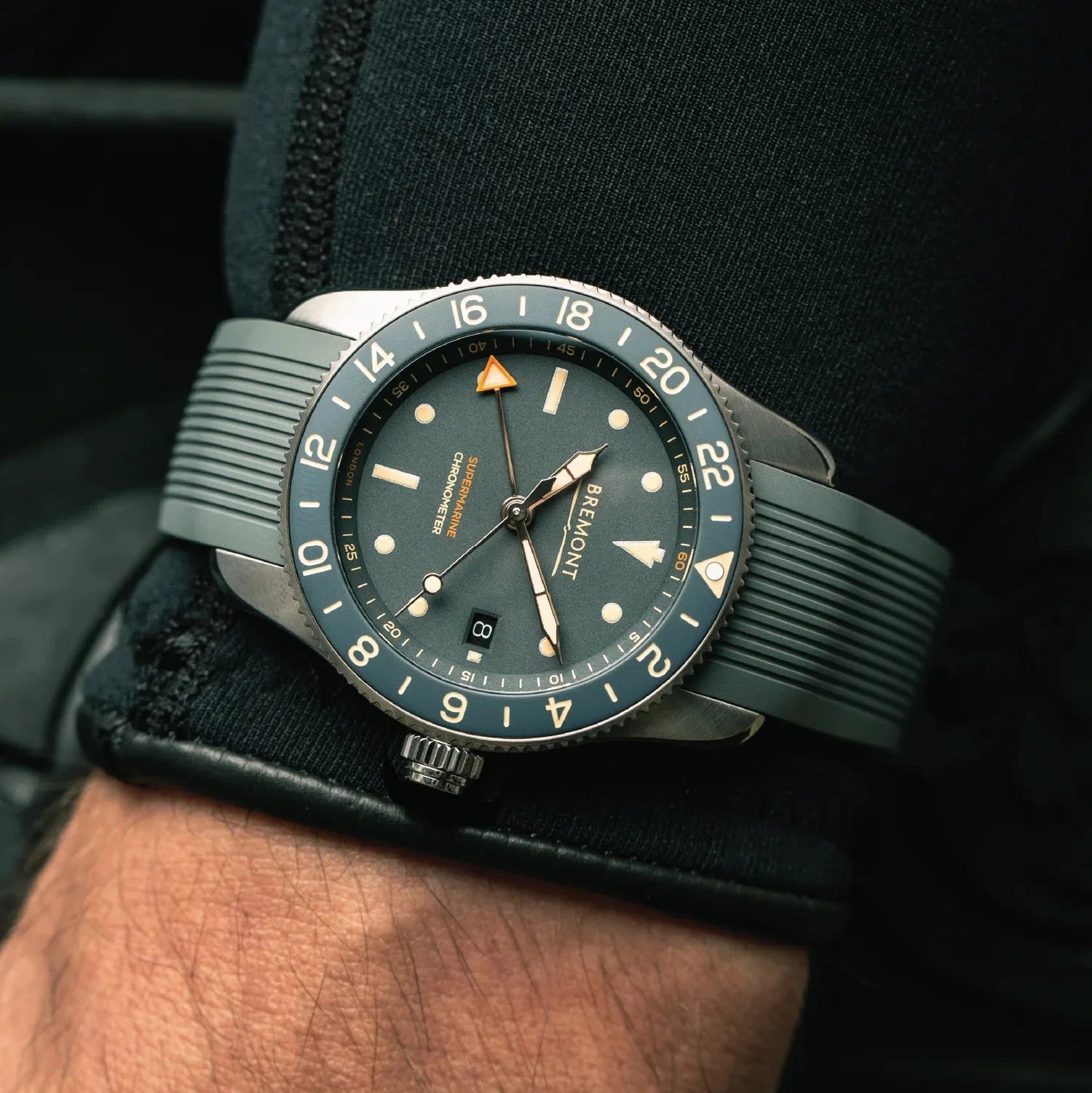 Bremont Watch Company Watches | Mens | Supermarine Regular length (15cm - 19cm wrist size) Supermarine Ocean (Grey Rubber)