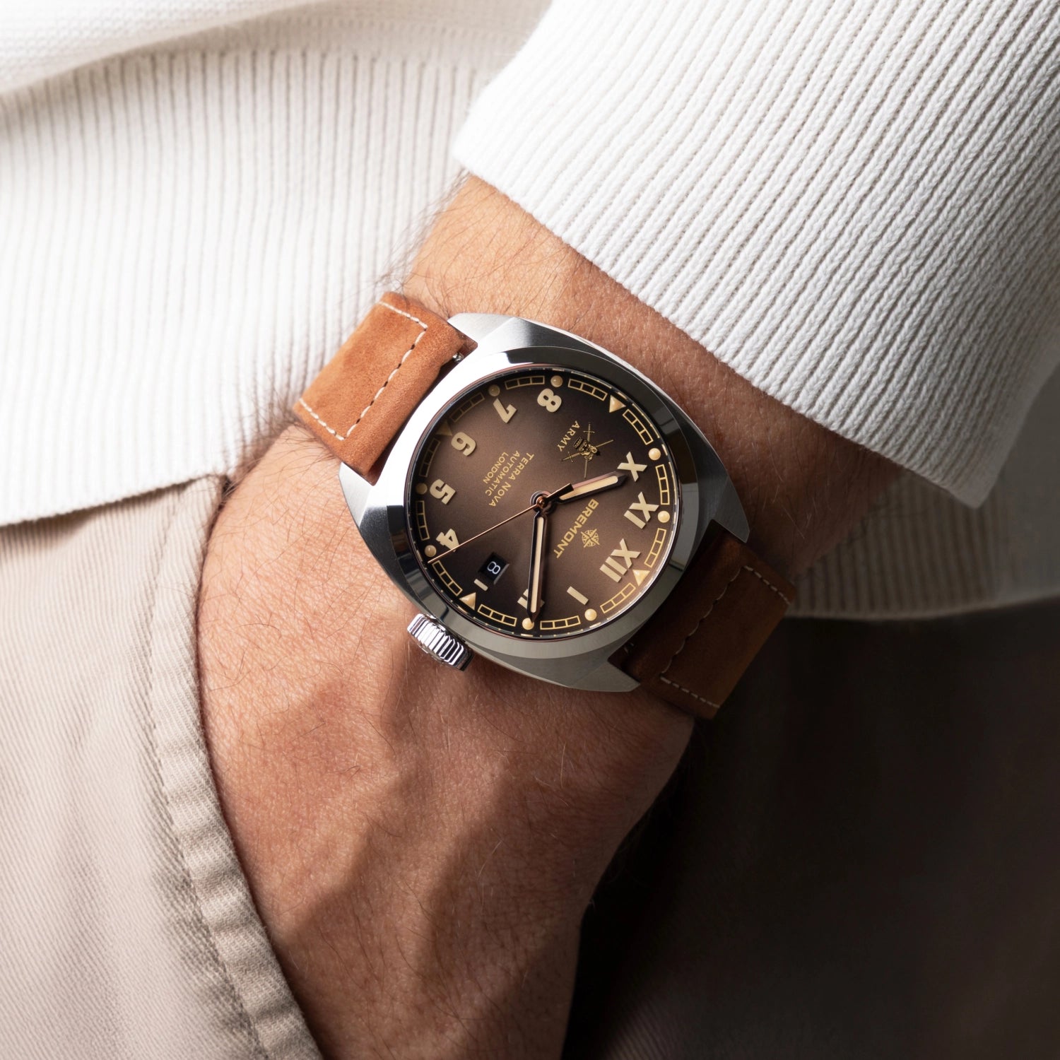 HMAF Terra Nova 40.5mm Date Leather Strap