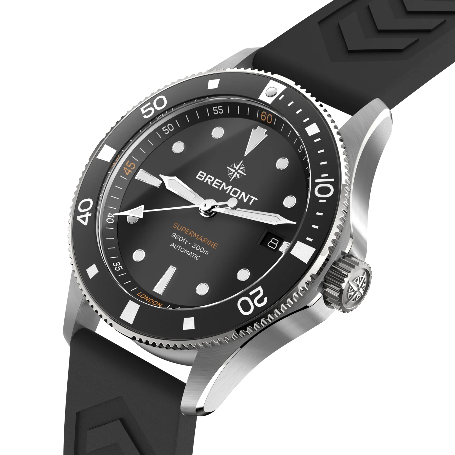 Bremont Watch Company Watches | Mens | Supermarine Supermarine 300M Date [Black Dial, Rubber]