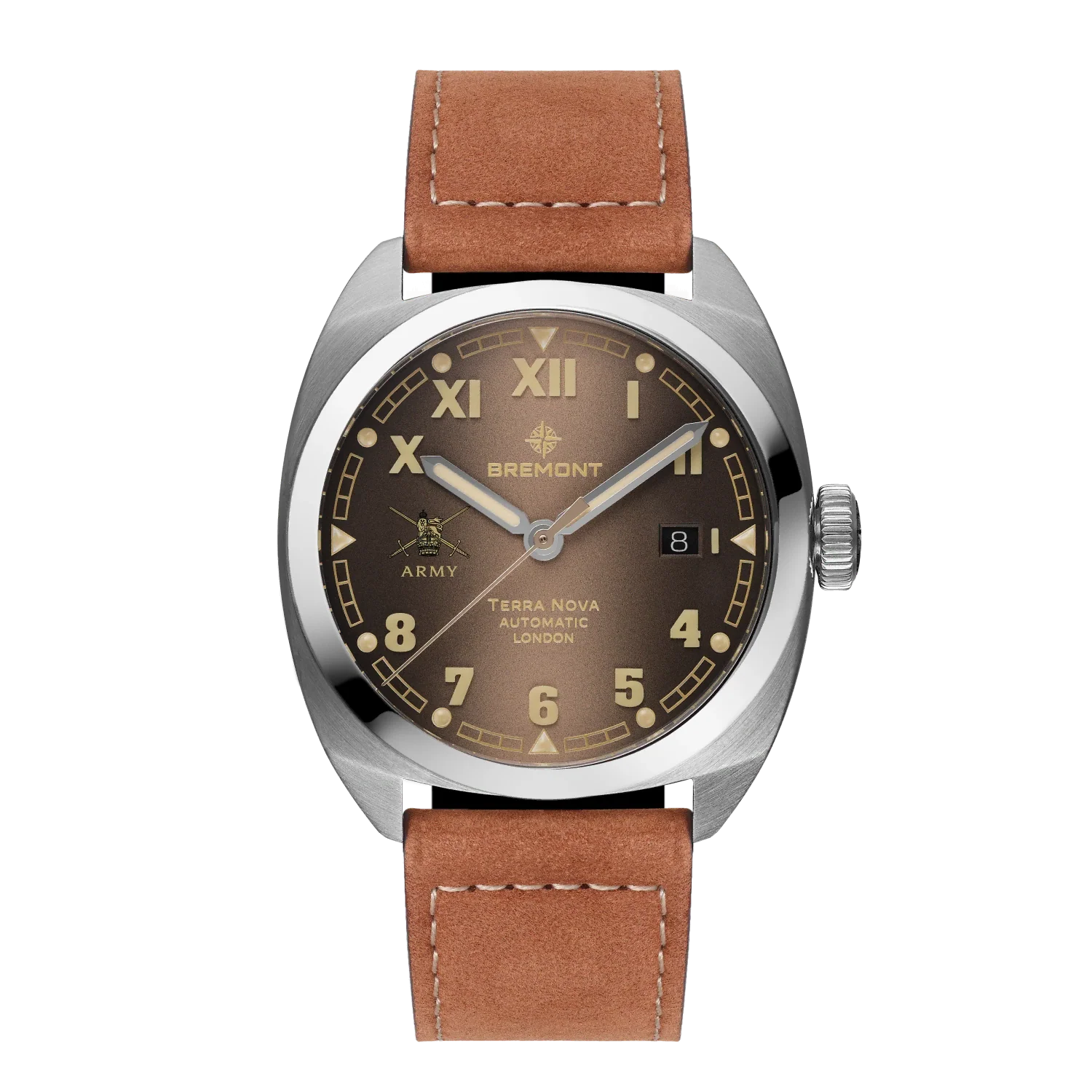 Bremont Watch Company Watches | Mens | HMAF HMAF Terra Nova 40.5mm Date Leather Strap