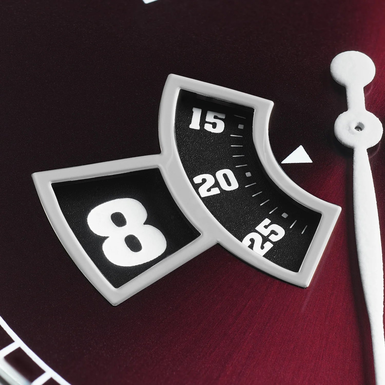 Terra Nova 40.5mm Jumping Hour Burgundy Leather Strap