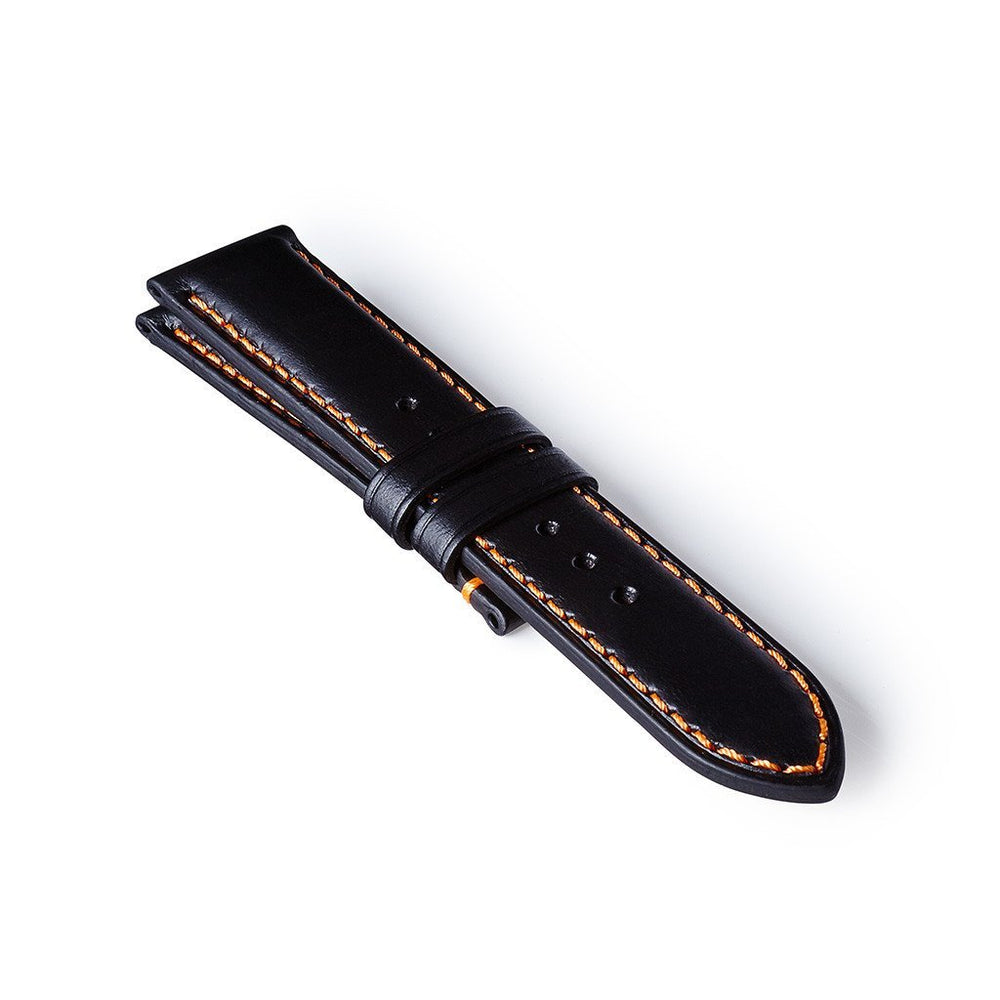 Bremont Chronometers Straps mens  Leather Leather Strap - Black orange stitching