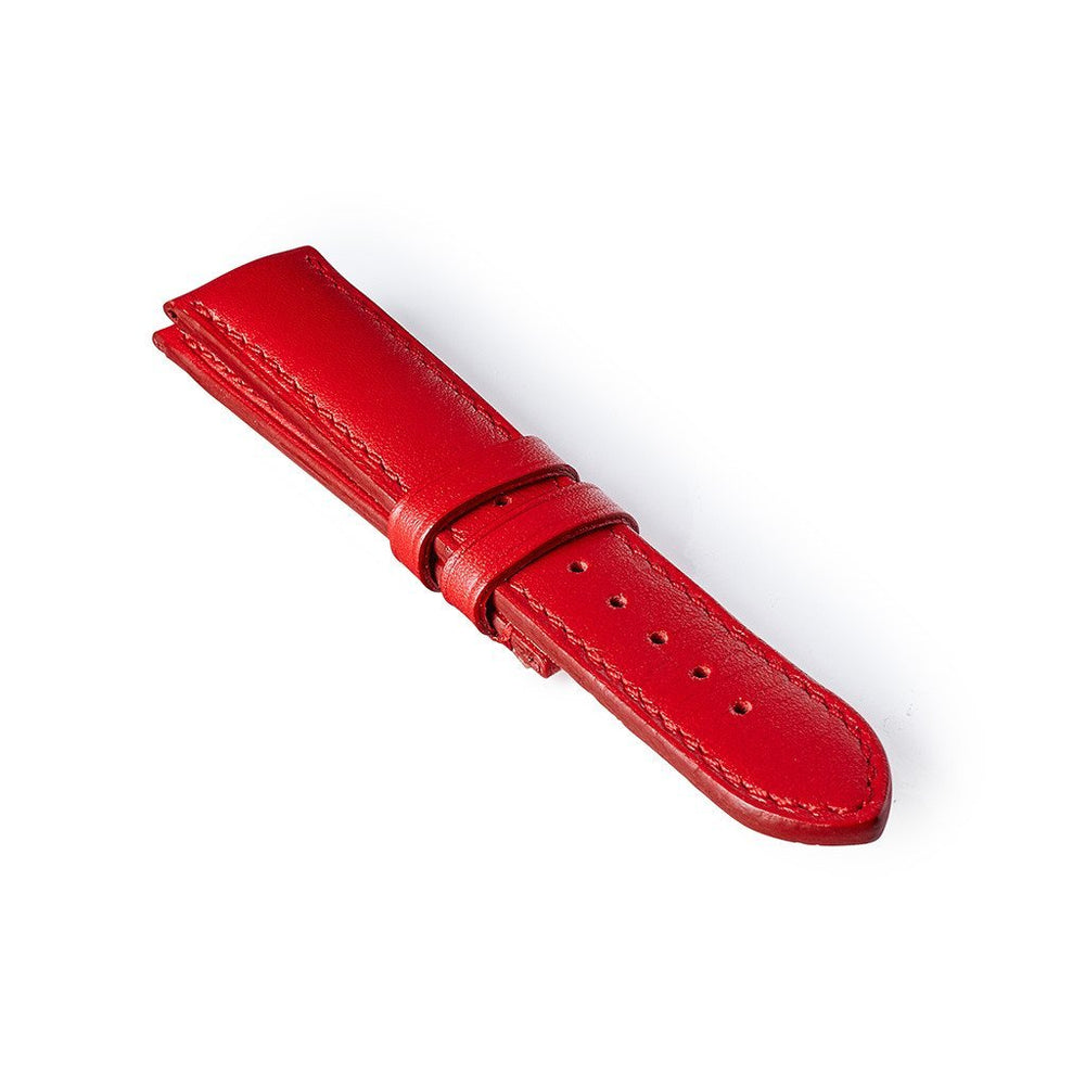 Leather Strap - Red/Red