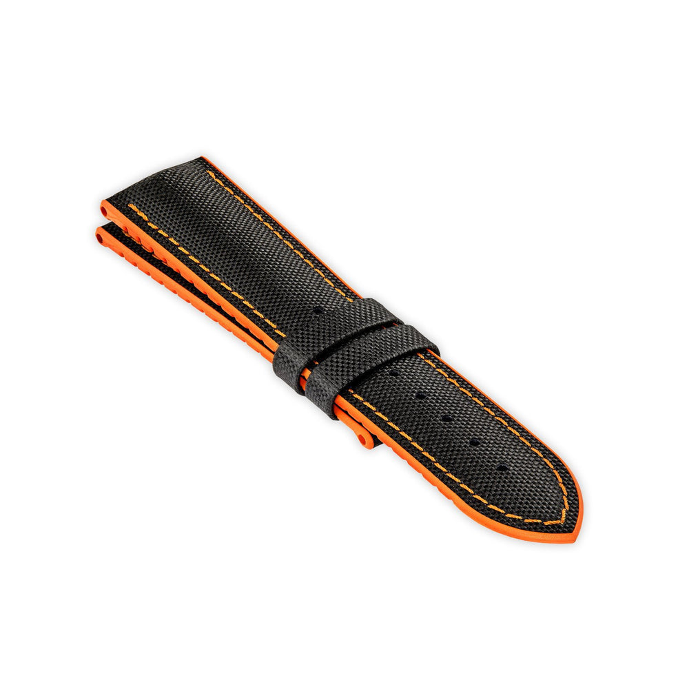 Martin Baker Chalgrove leather rubber black strap orange stitching embossed bremont logo