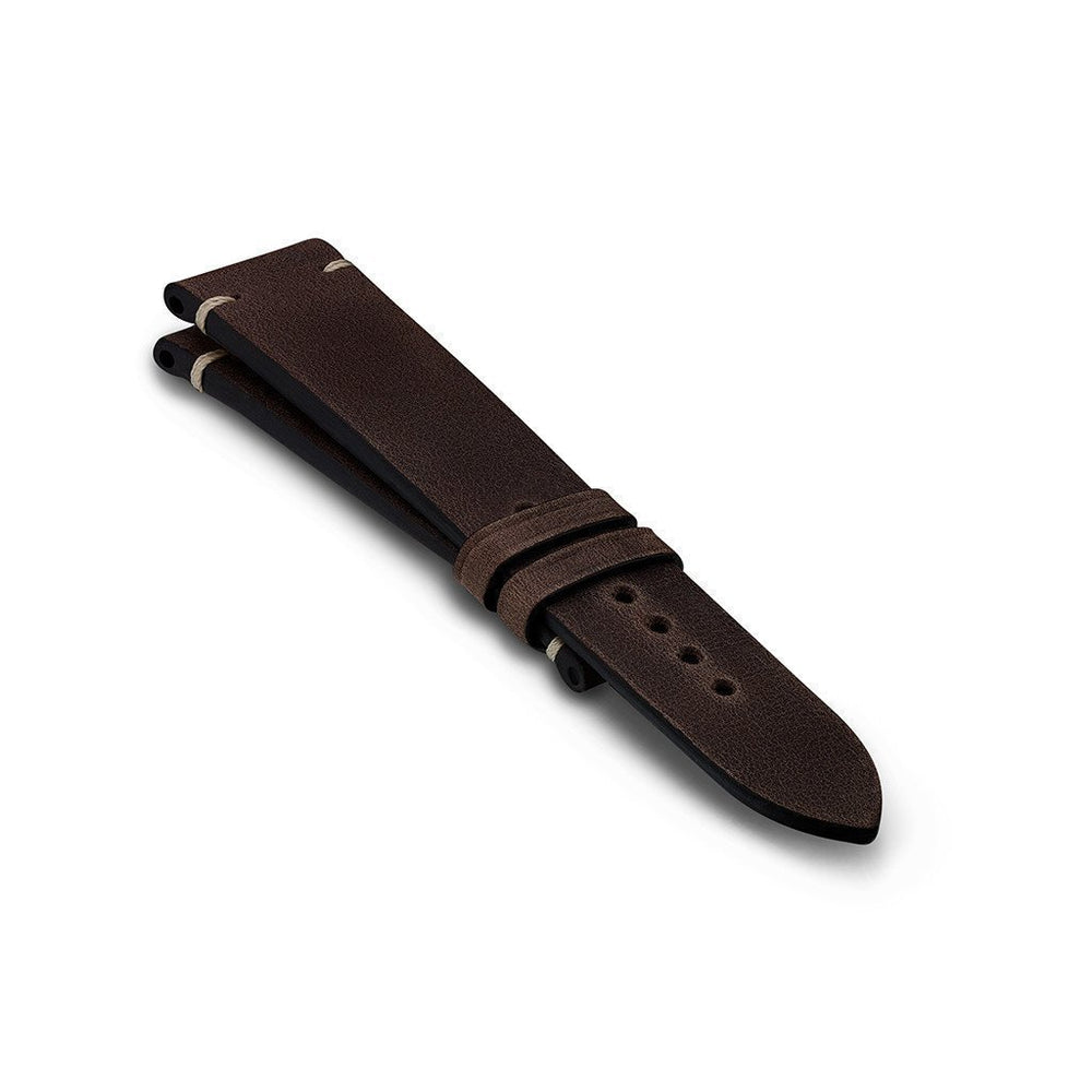 Bremont Chronometers Straps Mens Dark Brown Leather Vintage Strap Side Stitch