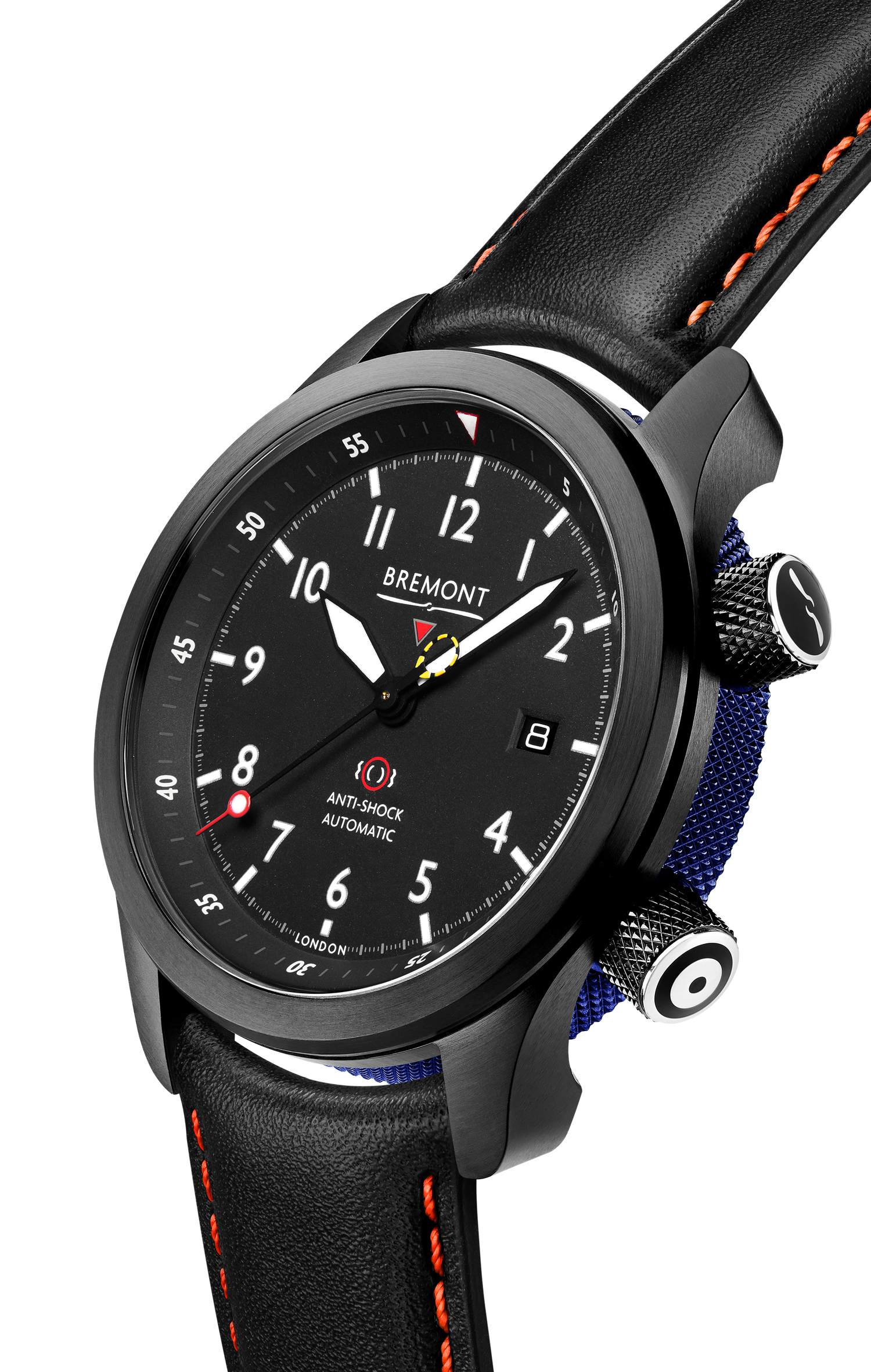 Bremont Watch Company Configurator MBII Custom DLC, Black Dial with Dark Blue Barrel & Closed Case Back