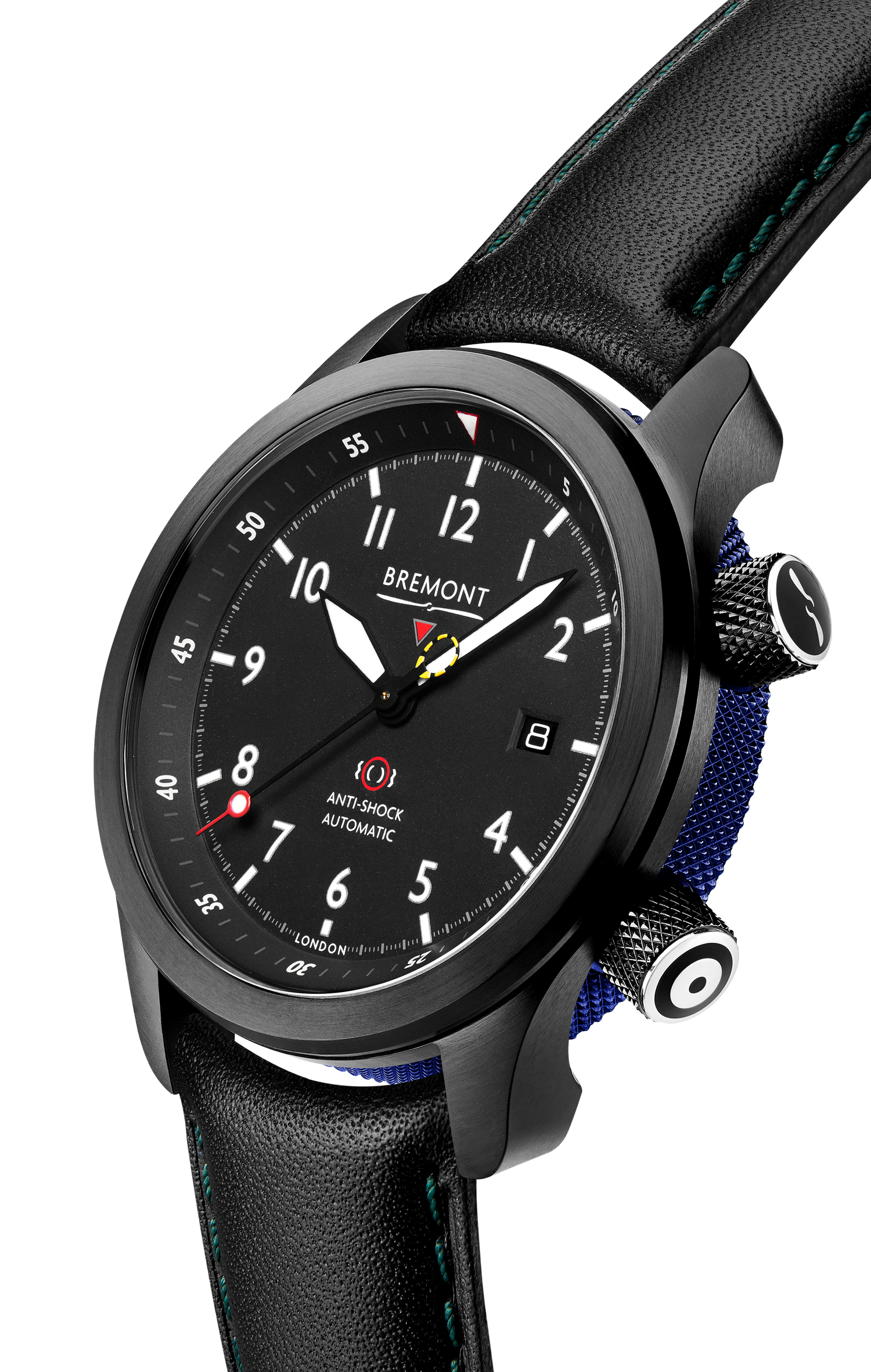 Bremont Watch Company Configurator MBII Custom DLC, Black Dial with Dark Blue Barrel & Open Case Back