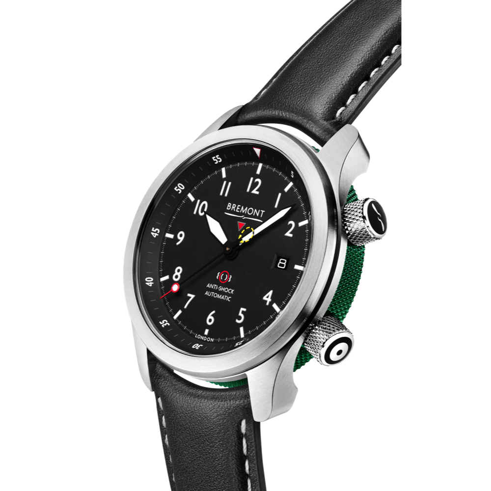 MBII Custom Stainless Steel, Black Dial with Green Barrel & Closed Case Back