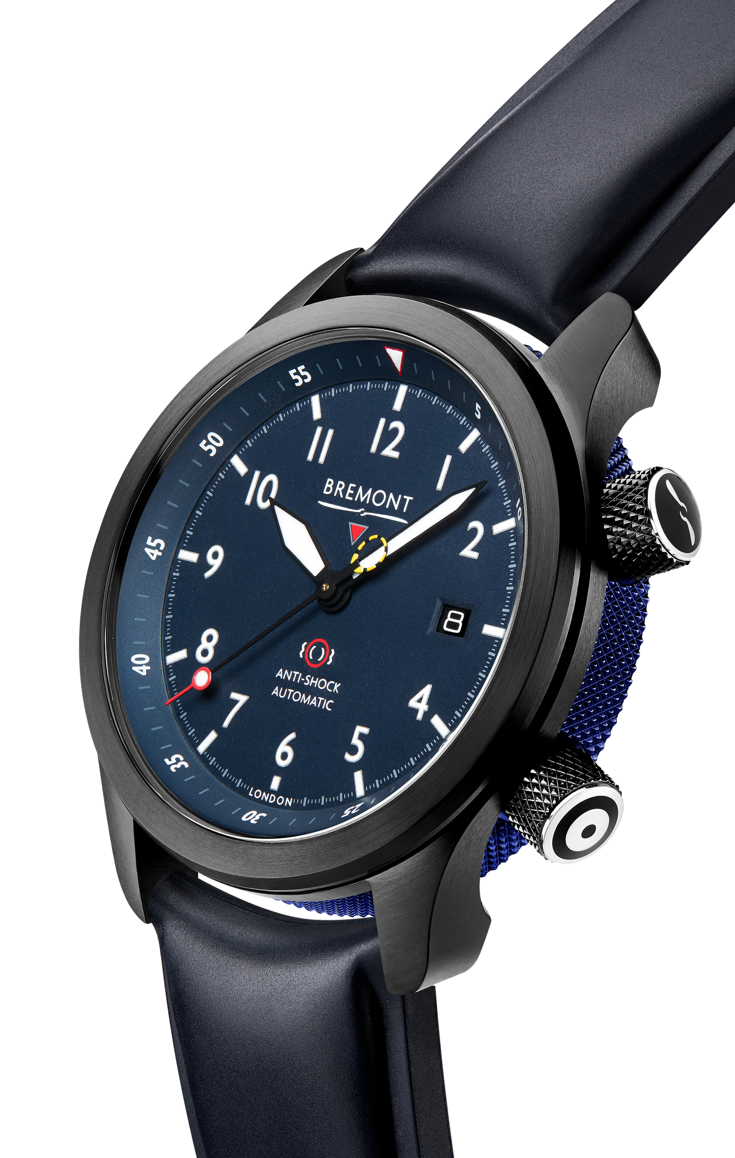 Bremont Watch Company Configurator MBII Custom DLC, Blue Dial with Dark Blue Barrel & Open Case Back