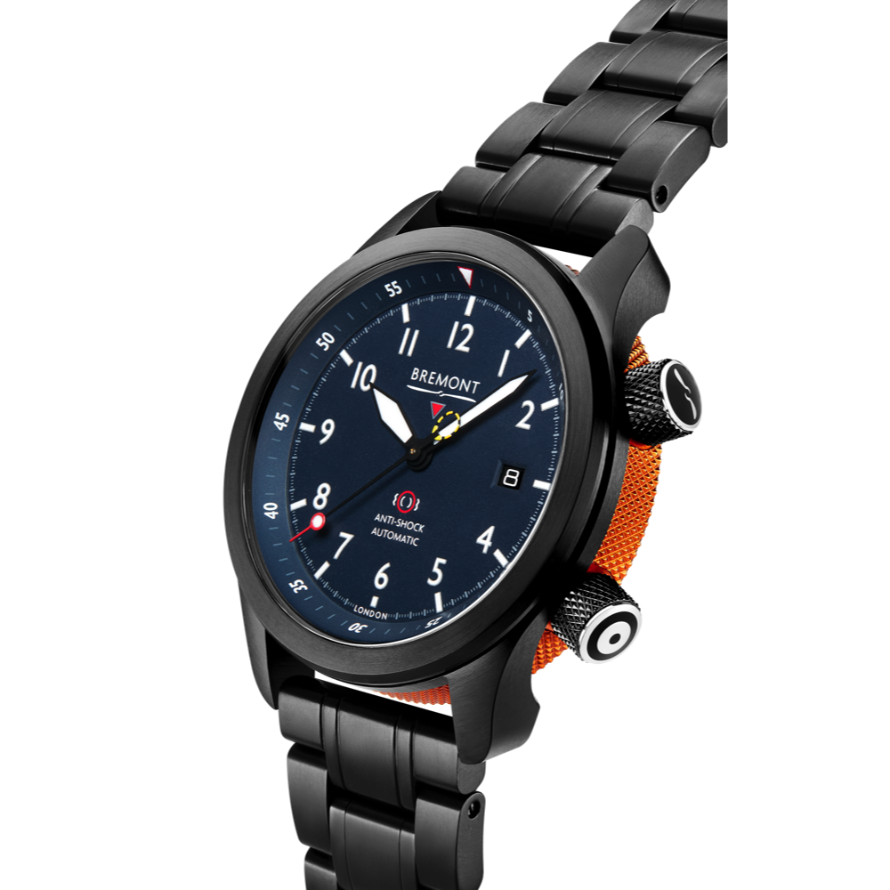 MBII Custom DLC, Blue Dial with Orange Barrel & Closed Case Back