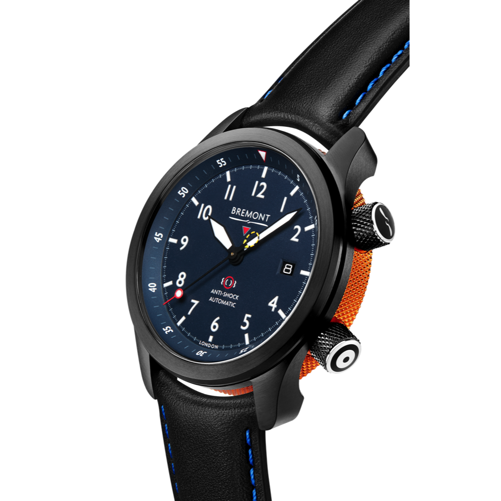 MBII Custom DLC, Blue Dial with Orange Barrel & Closed Case Back