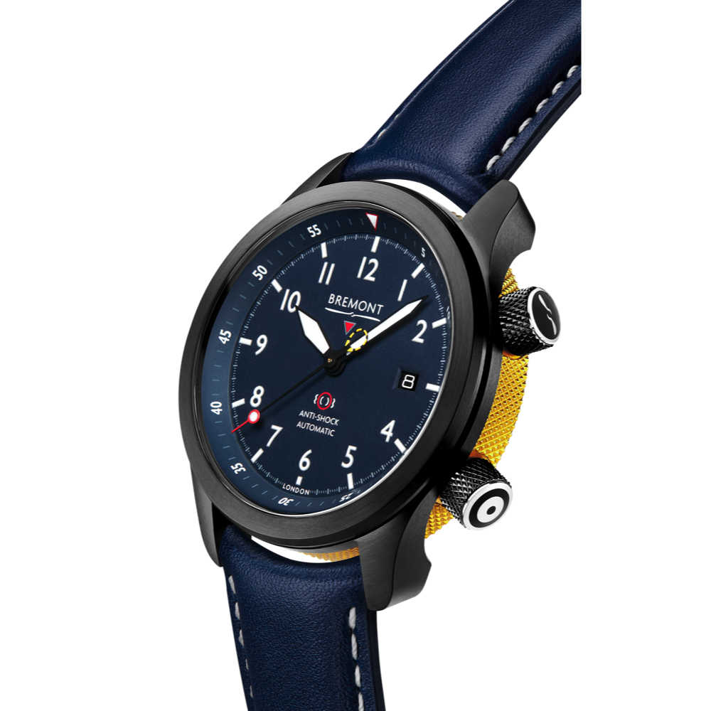 MBII Custom DLC, Blue Dial with Yellow Barrel & Open Case Back