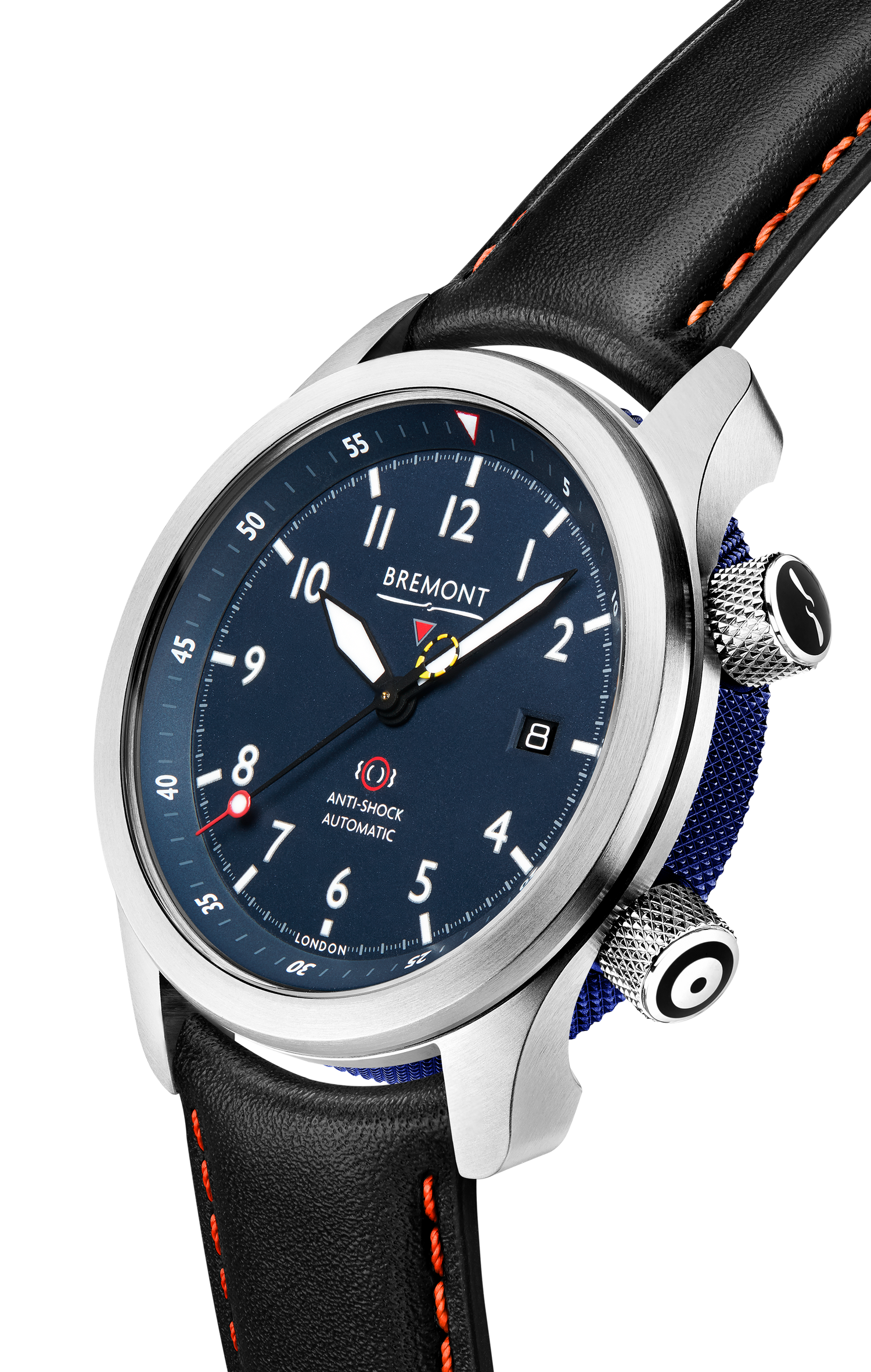 Bremont Watch Company Configurator MBII Custom Stainless Steel, Blue Dial with Dark Blue Barrel & Closed Case Back