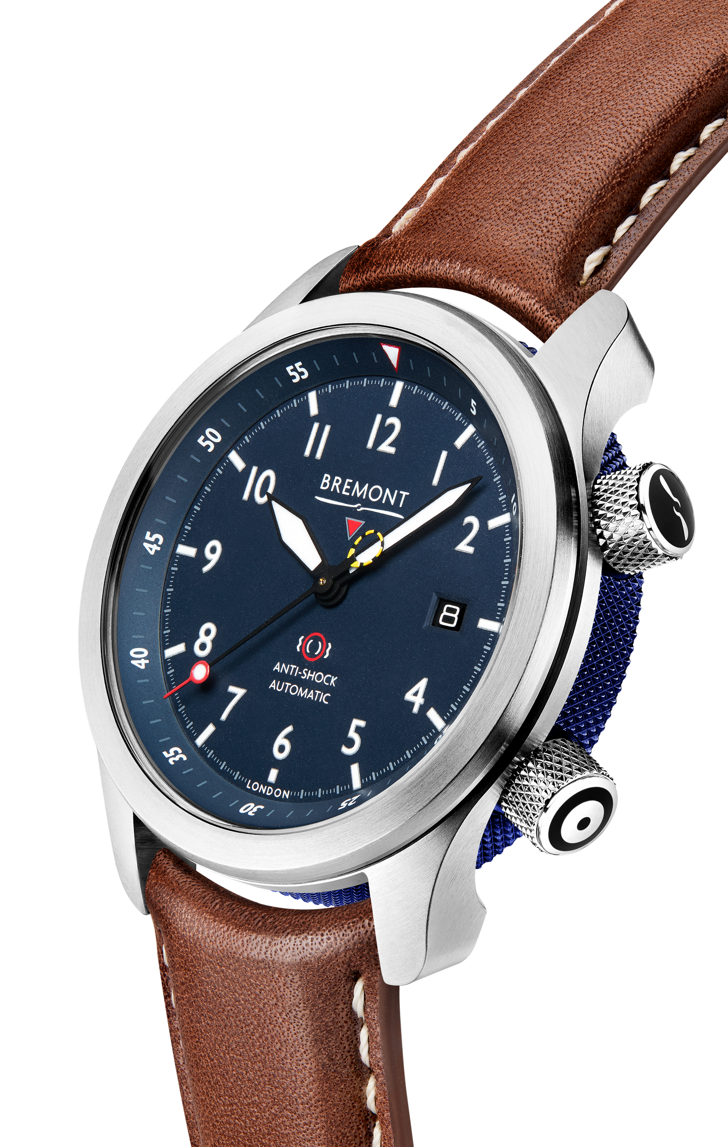 Bremont Watch Company Configurator MBII Custom Stainless Steel, Blue Dial with Dark Blue Barrel & Open Case Back