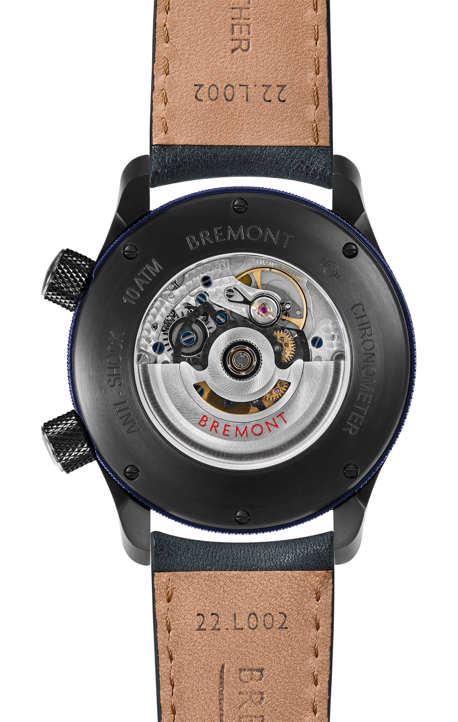 Bremont Watch Company Configurator MBII Custom DLC, Black Dial with Dark Blue Barrel & Open Case Back