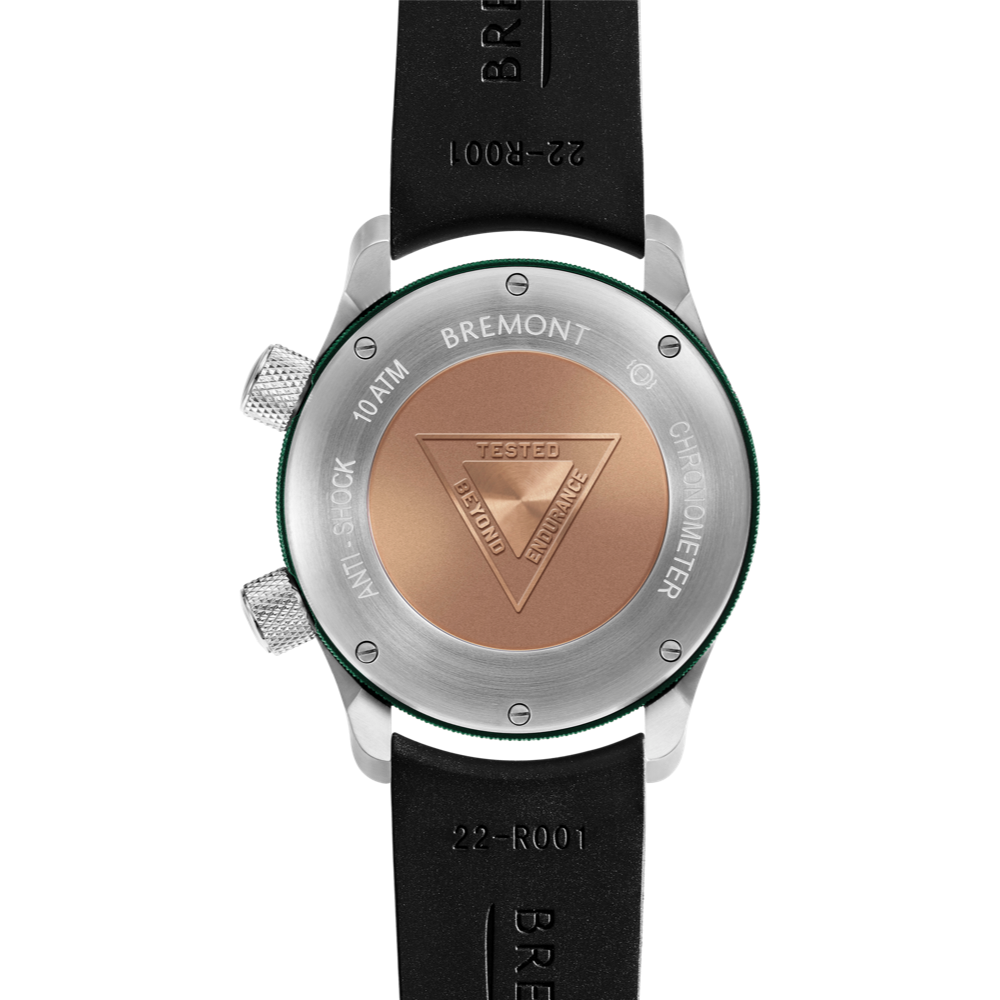 MBII Custom Stainless Steel, Black Dial with Green Barrel & Closed Case Back