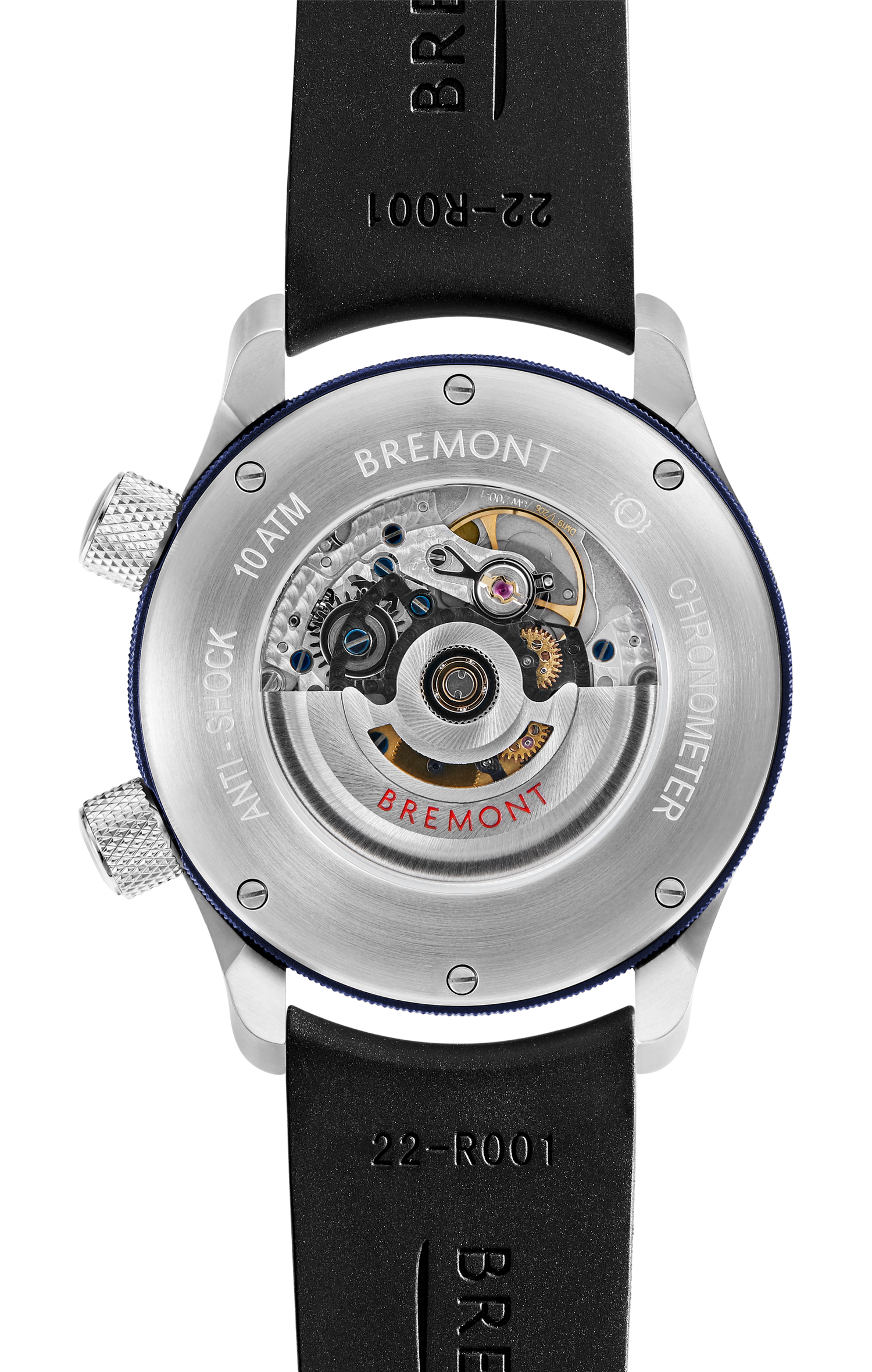 Bremont Watch Company Configurator MBII Custom Stainless Steel, Black Dial with Dark Blue Barrel & Open Case Back