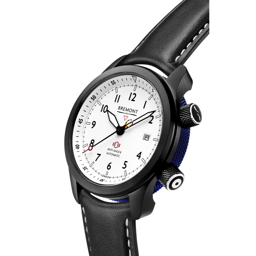 MBII Custom DLC, White Dial with Blue Barrel & Closed Case Back