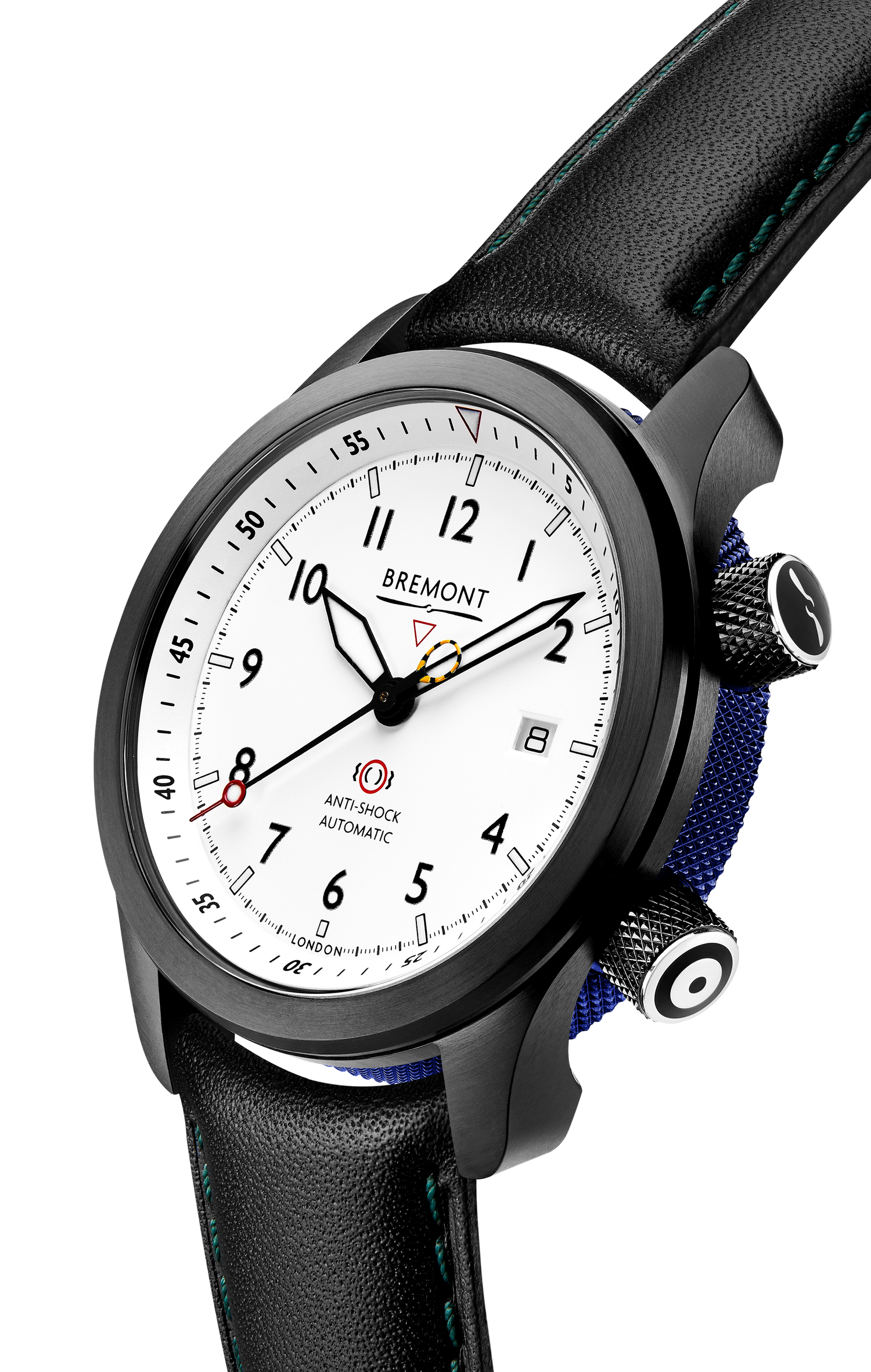 Bremont Watch Company Configurator MBII Custom DLC, White Dial with Dark Blue Barrel & Closed Case Back
