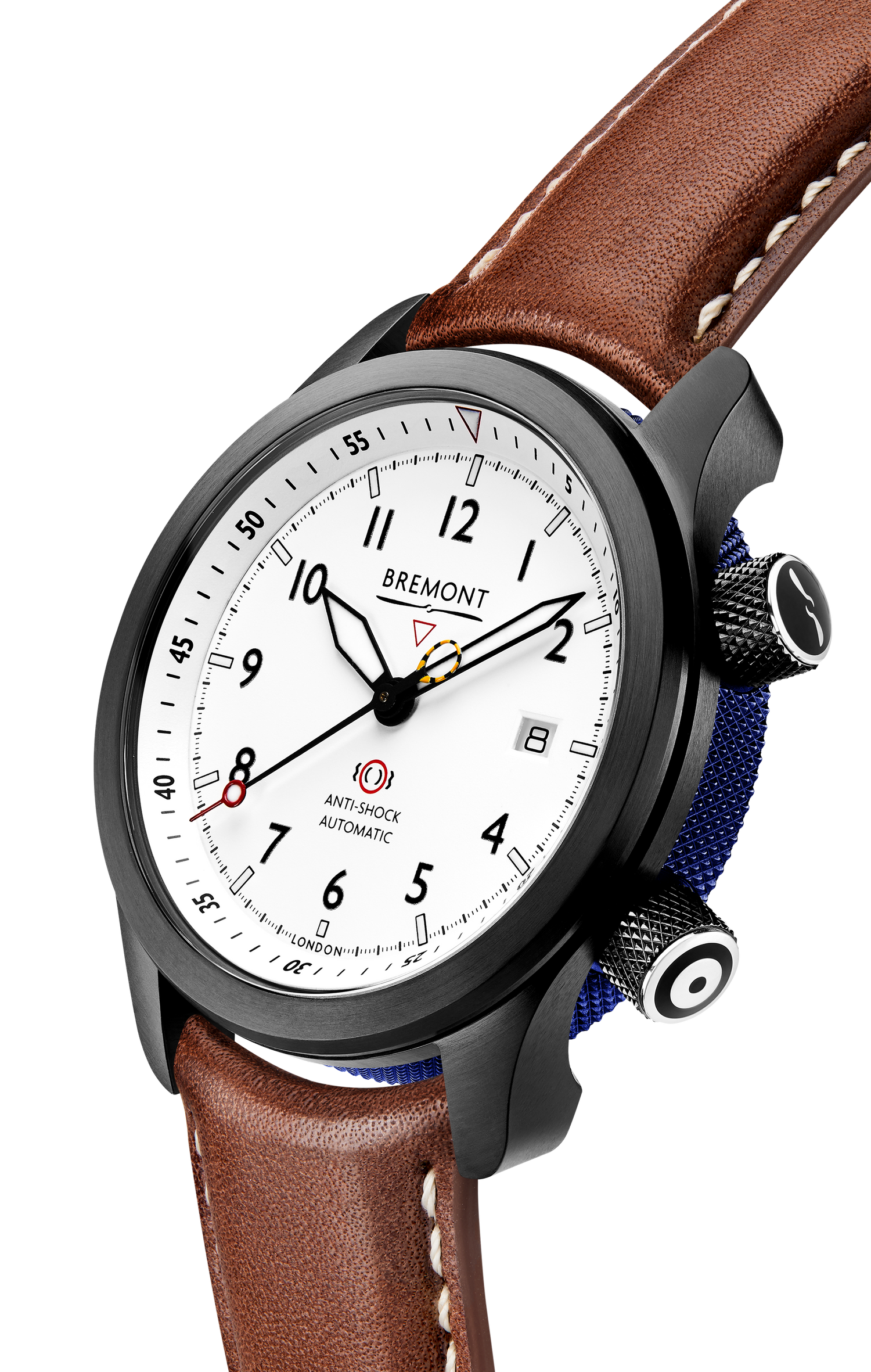 Bremont Watch Company Configurator MBII Custom DLC, White Dial with Dark Blue Barrel & Closed Case Back