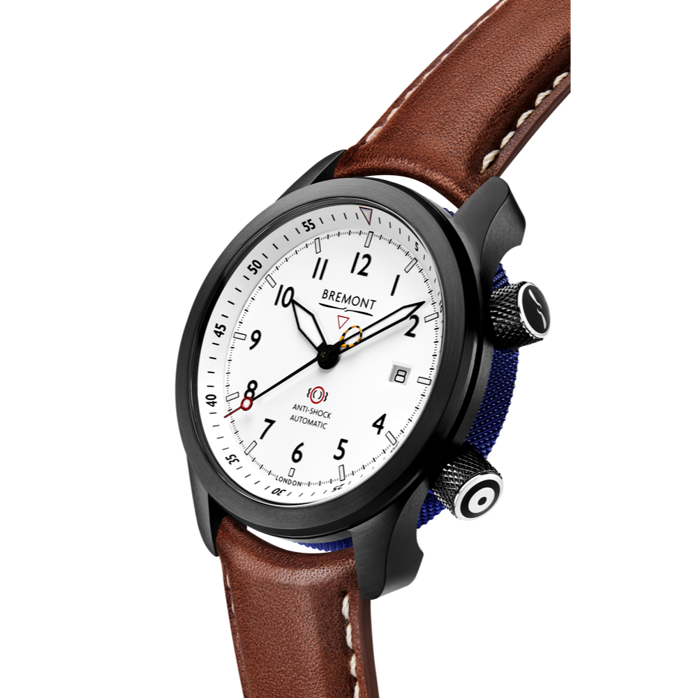 MBII Custom DLC, White Dial with Blue Barrel & Closed Case Back