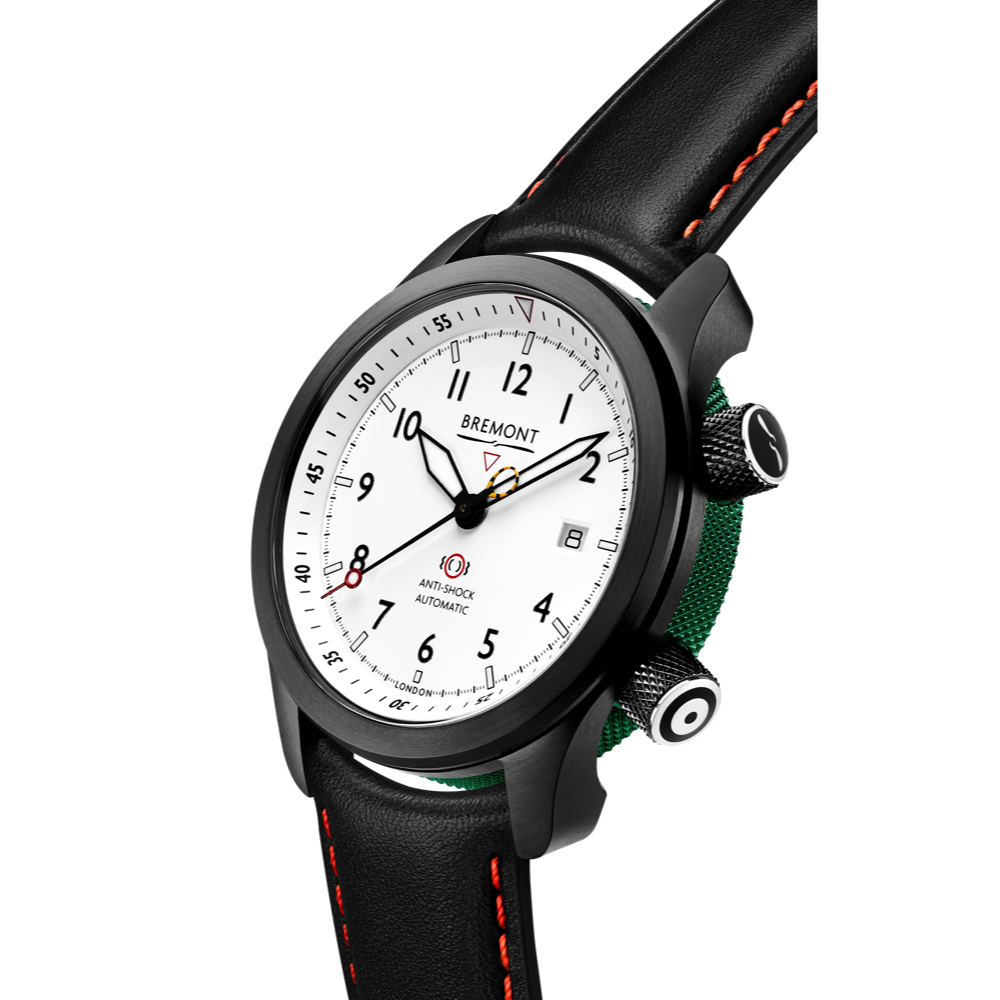 MBII Custom DLC, White Dial with Green Barrel & Closed Case Back