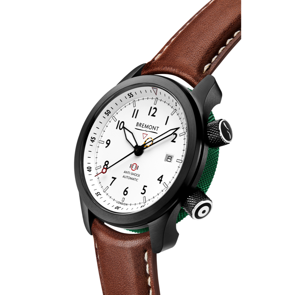 MBII Custom DLC, White Dial with Green Barrel & Closed Case Back