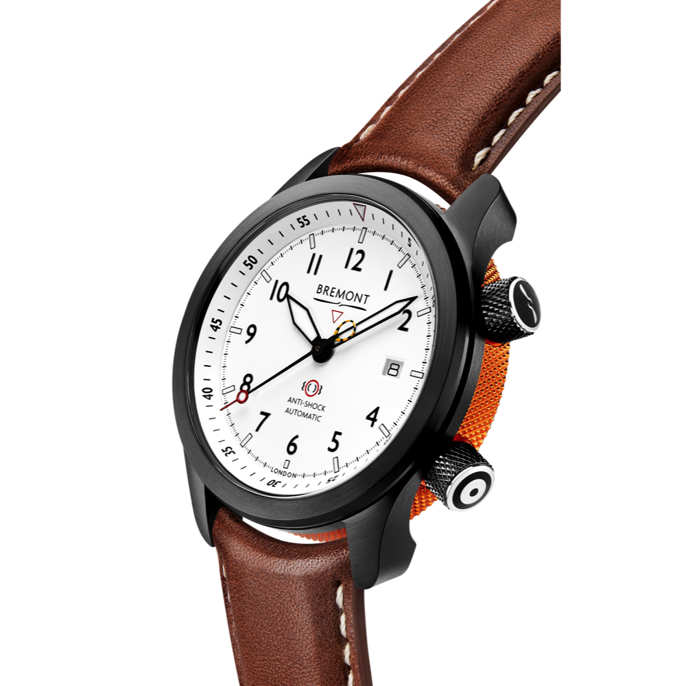 MBII Custom DLC, White Dial with Orange Barrel & Open Case Back