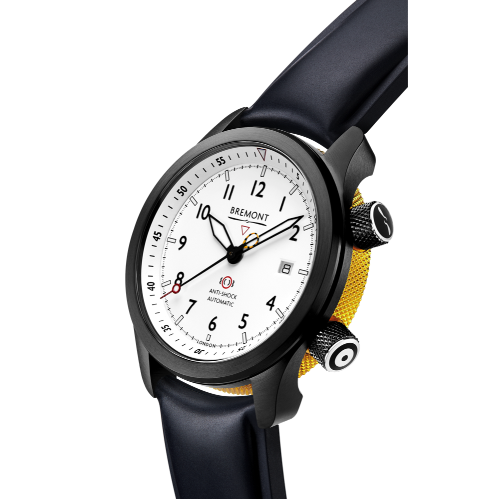 MBII Custom DLC, White Dial with Yellow Barrel & Open Case Back