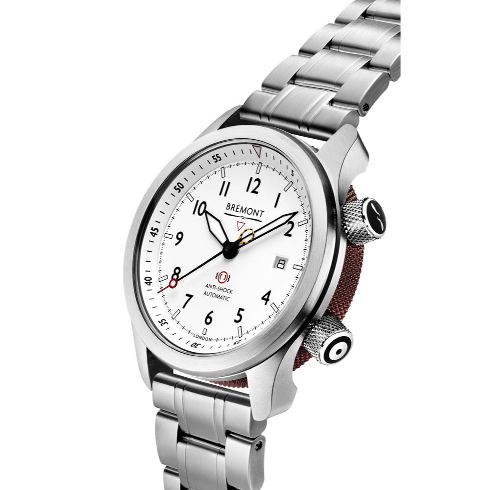 MBII Custom Stainless Steel, White Dial with Anthracite Barrel & closed Case Back