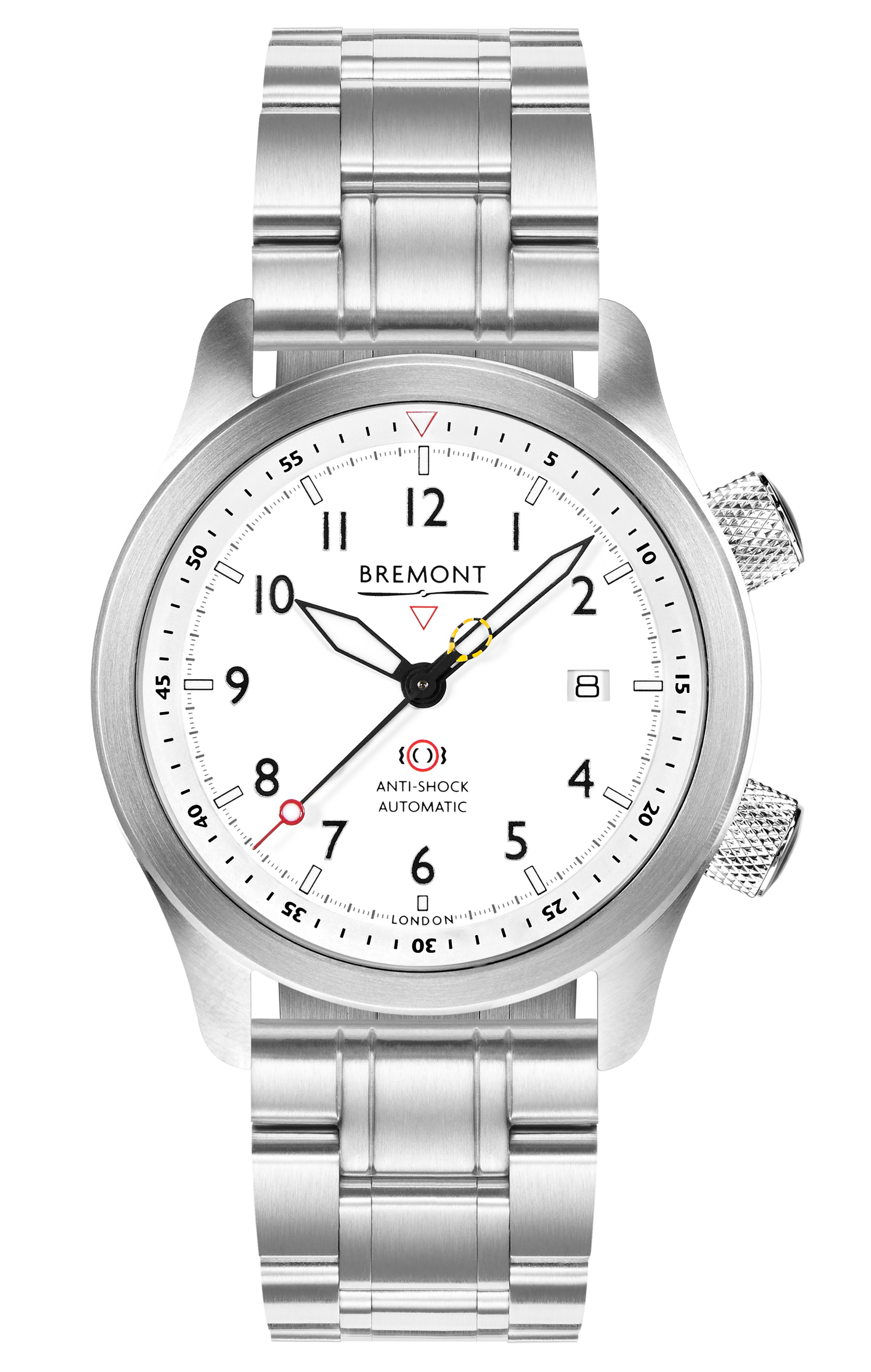 Bremont Watch Company Configurator MBII Custom Stainless Steel, White Dial with Dark Blue Barrel & Closed Case Back